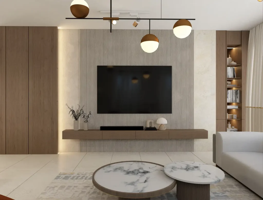 living room design with a TV Screen